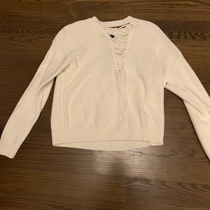 Crossed deep v sweater